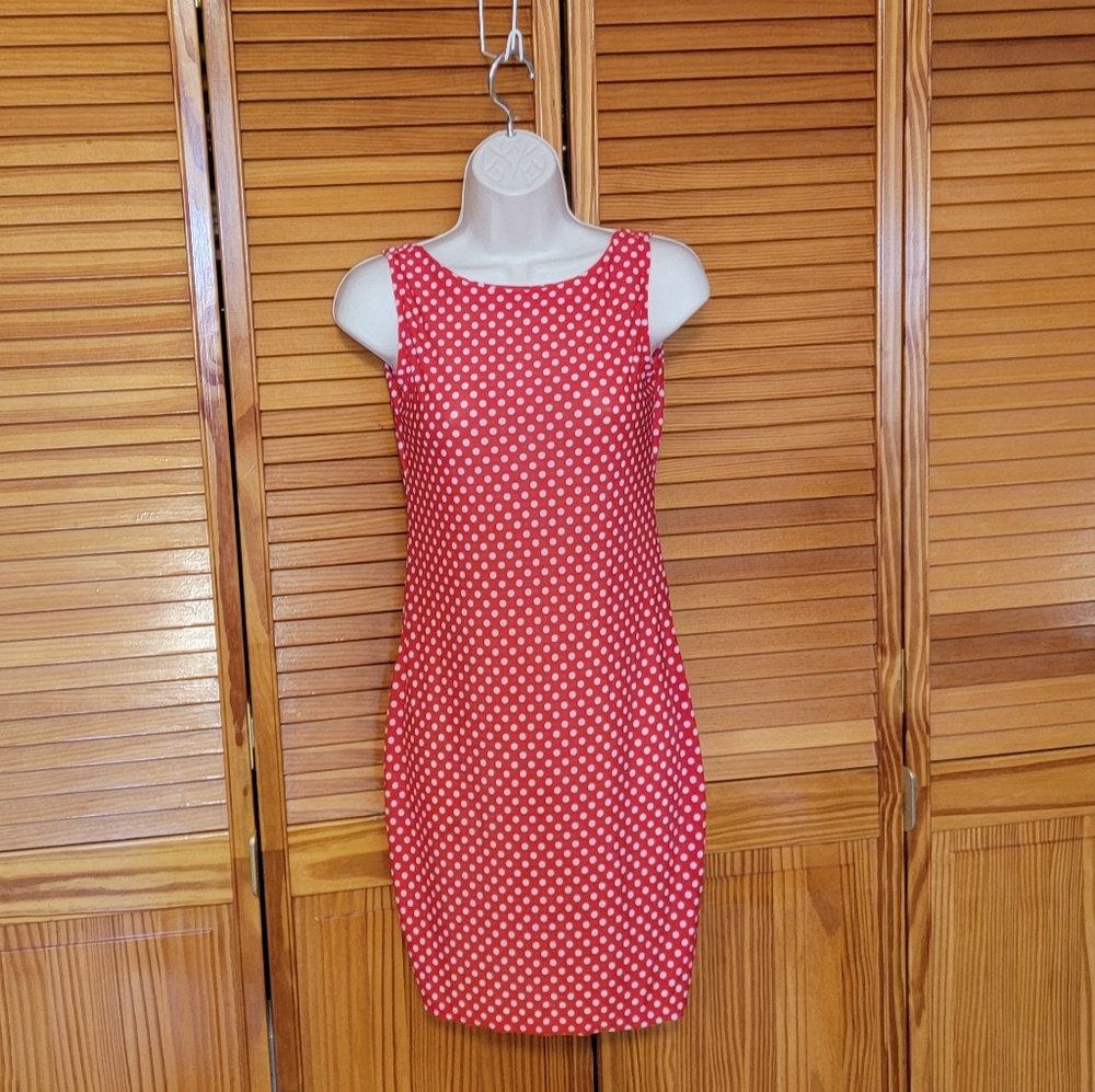 Red Dress With Polka Dots Sz Medium
